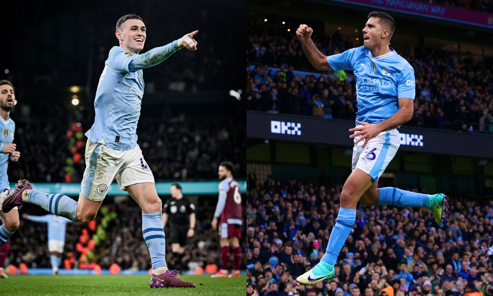 Foden nã hat-trick phục hận Aston Villa, Man City san bằng điểm số với Liverpool