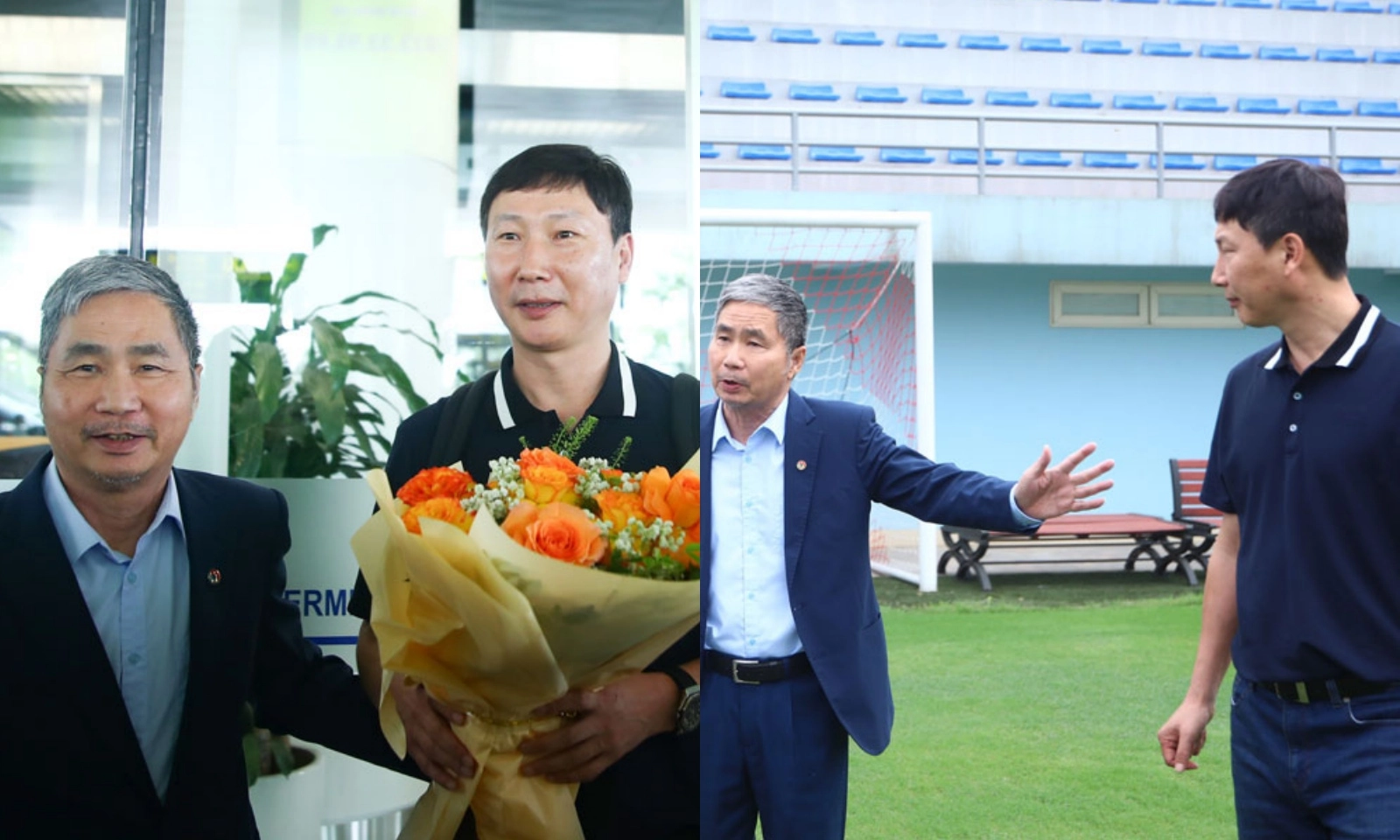 HLV Kim Sang-sik đặt chân đến Việt Nam, lập tức làm việc hăng say