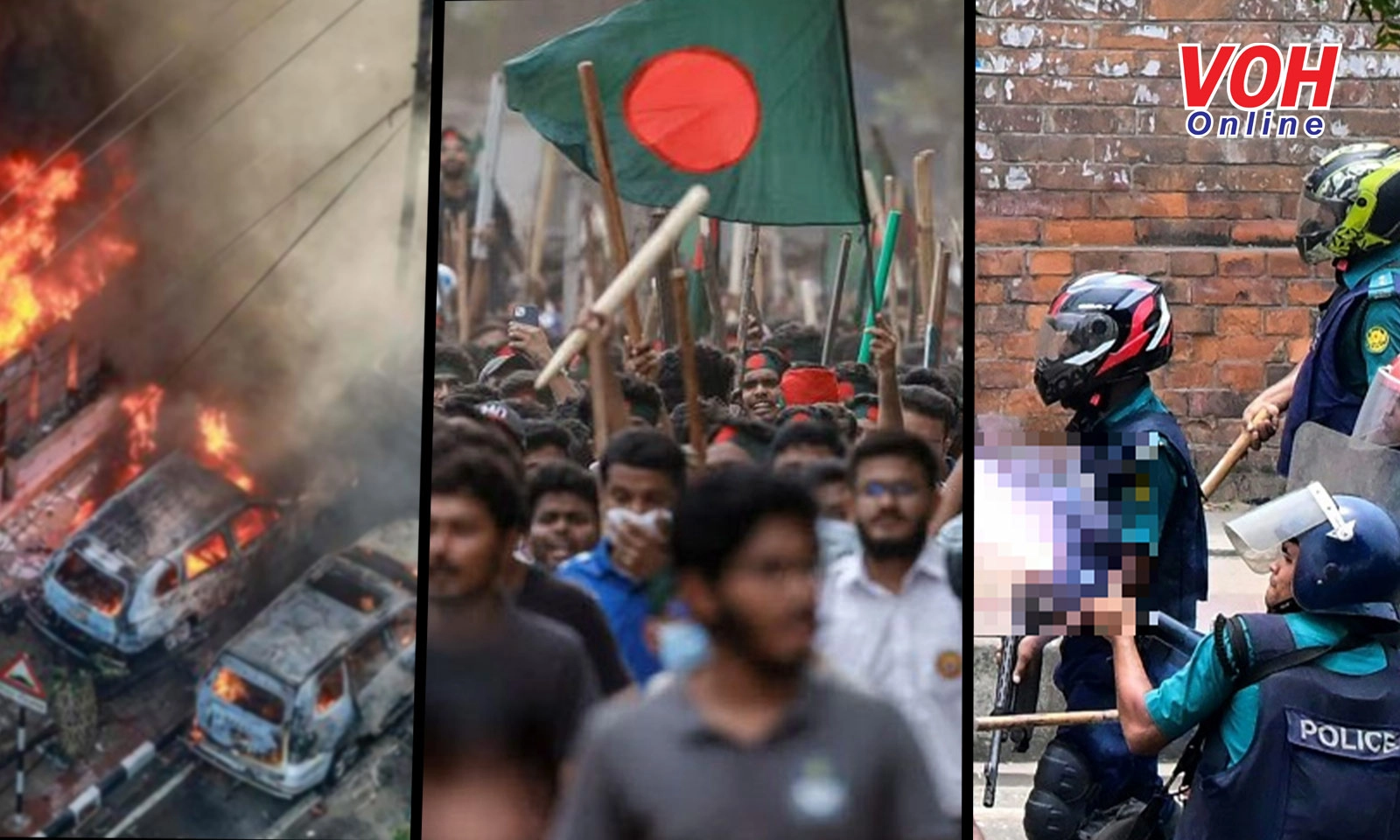 Giới trẻ ở Bangladesh nổi loạn, phóng hỏa đốt đài truyền hình