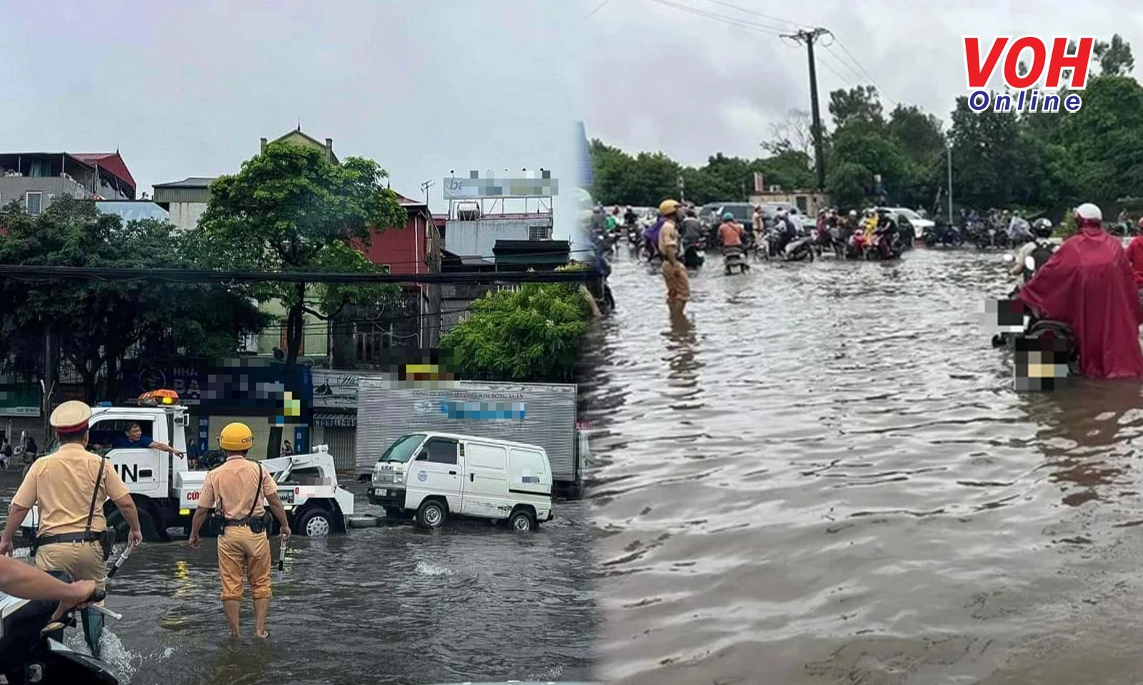 Hà Nội: Giao thông tê liệt đầu ngày do mưa lớn, ngập sâu