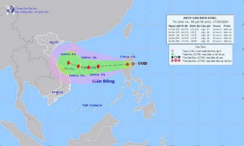 Áp thấp nhiệt đới qua Luzon, tiến vào Biển Đông và mạnh lên thành bão