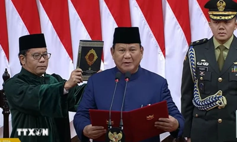 Ông Prabowo Subianto nhậm chức Tổng thống Indonesia, kêu gọi đoàn kết và phát triển