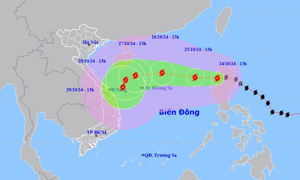 Bão Trami trên đất liền Philippines, chuẩn bị vào biển Đông