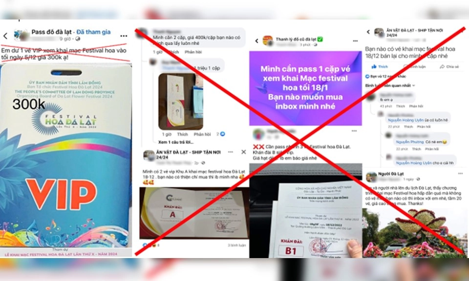  Cảnh báo: Mua bán giấy mời Lễ khai mạc Festival hoa Đà Lạt 2024 là vi phạm pháp luật