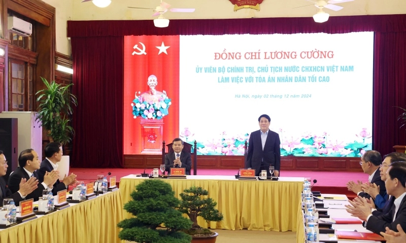 Chủ tịch nước yêu cầu tăng cường lãnh đạo của Đảng trong hoạt động Tòa án
