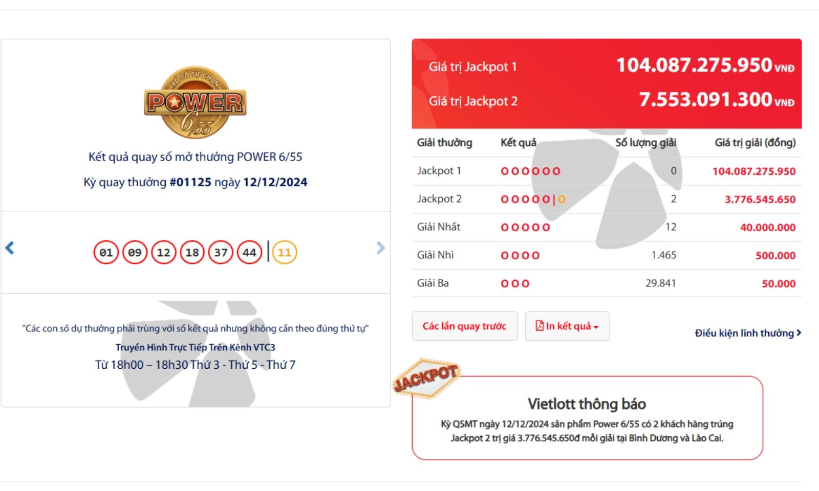 Lại tìm thấy 2 vé Vietlott trúng độc đắc tiền tỷ