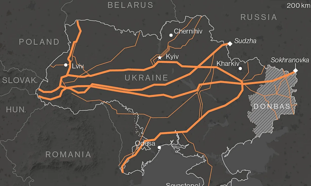 Nga dừng hoàn toàn hoạt động xuất khẩu khí đốt qua Ukraine sang châu Âu