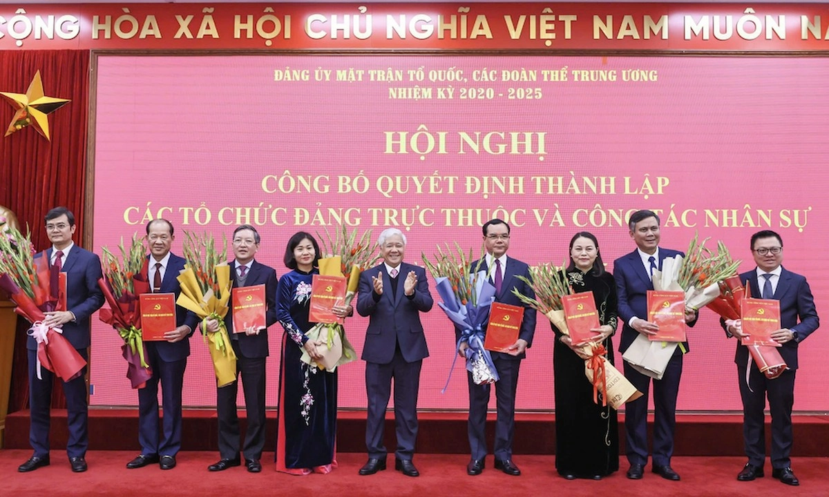 Thành lập 22 tổ chức đảng trực thuộc Mặt trận Tổ quốc, các đoàn thể Trung ương