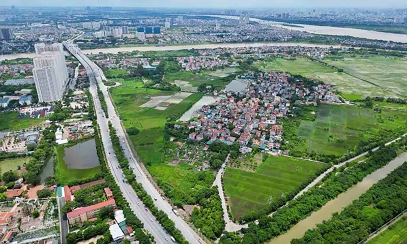 Tuyến đường mới rộng 6 làn xe tại Đông Anh