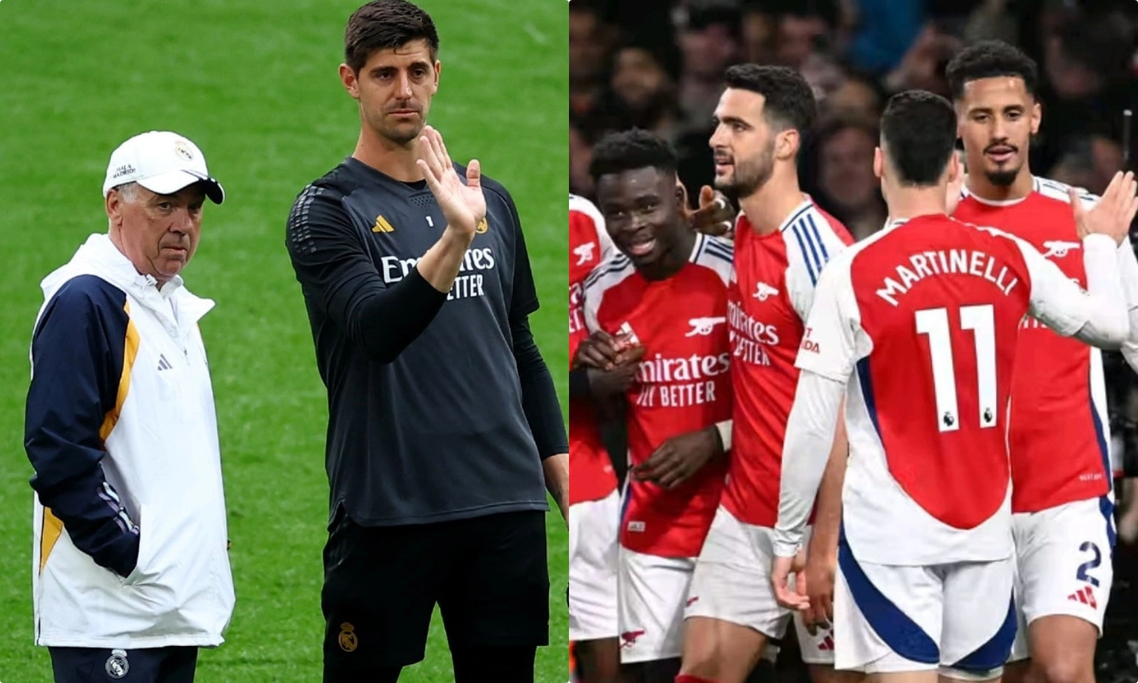Ancelotti và Courtois ngán bài tủ của Arsenal