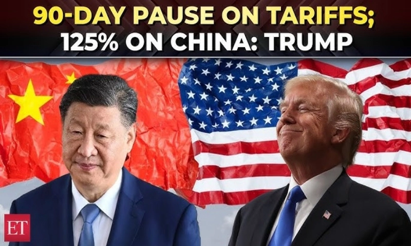 Trump bẻ lái hoãn áp thuế 90 ngày, riêng Trung Quốc thuế 125% | Phố Wall bùng nổ