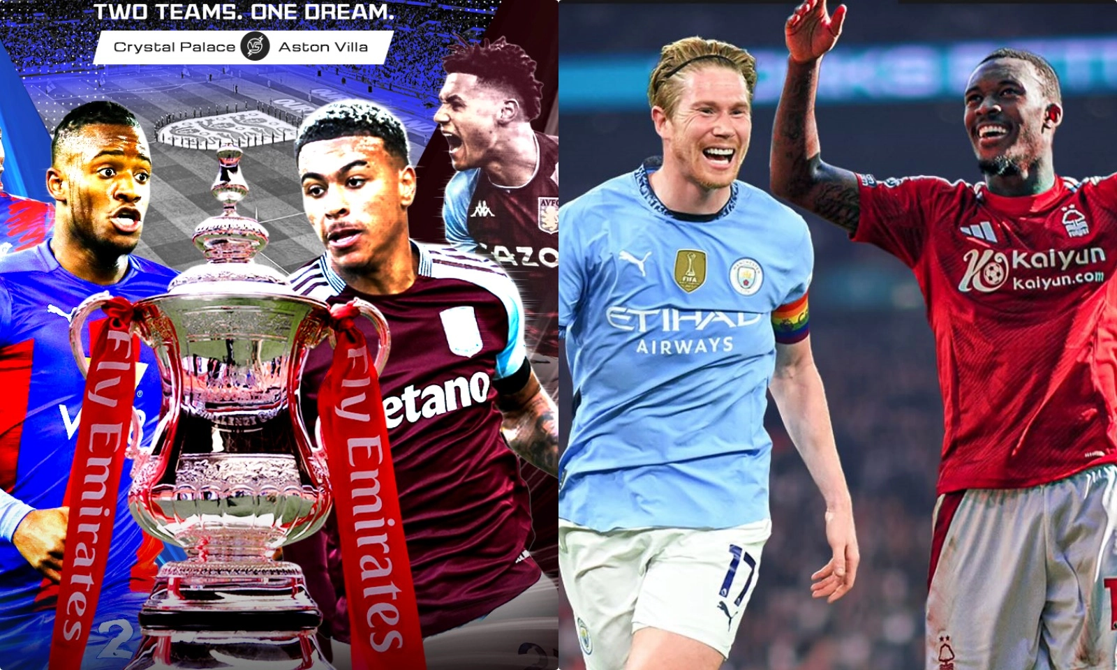 Lịch thi đấu Bán kết FA Cup: Nottingham vs Man City | Crystal Palace vs Aston Villa
