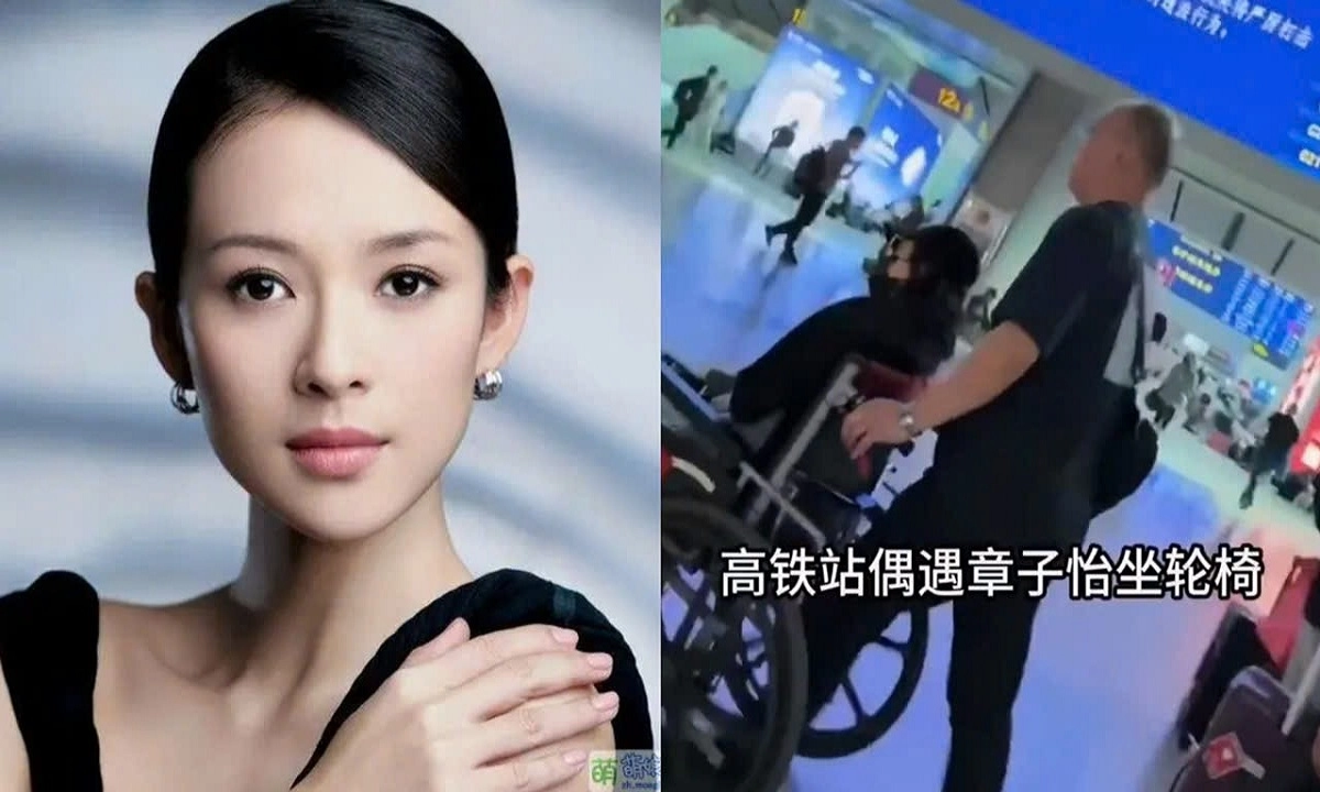 Chương Tử Di ngồi xe lăn sau tai nạn