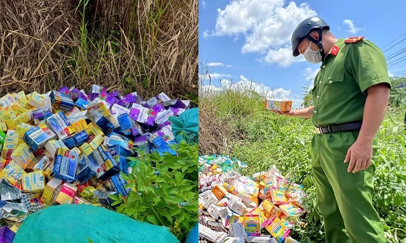 Vụ vứt bỏ hàng ngàn sản phẩm thực phẩm chức năng: Công an vào cuộc