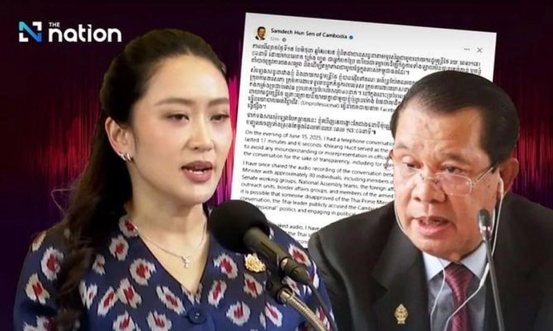  Thái Lan rúng động vì đoạn ghi âm Thủ tướng với ông Hun Sen
