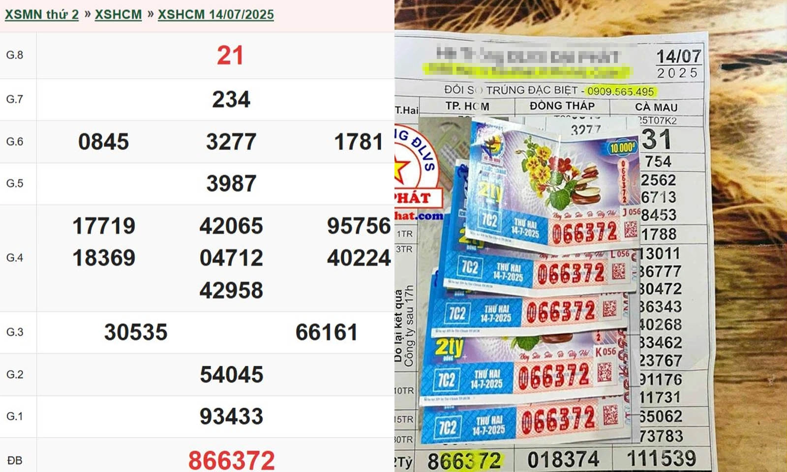 Mua vé số cầu may, người phụ nữ bất ngờ trúng một lần cả 5 tờ