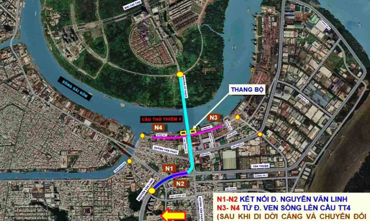 TPHCM chưa thể chốt phương án xây dựng cầu Thủ Thiêm 4 do vướng quy hoạch tĩnh không
