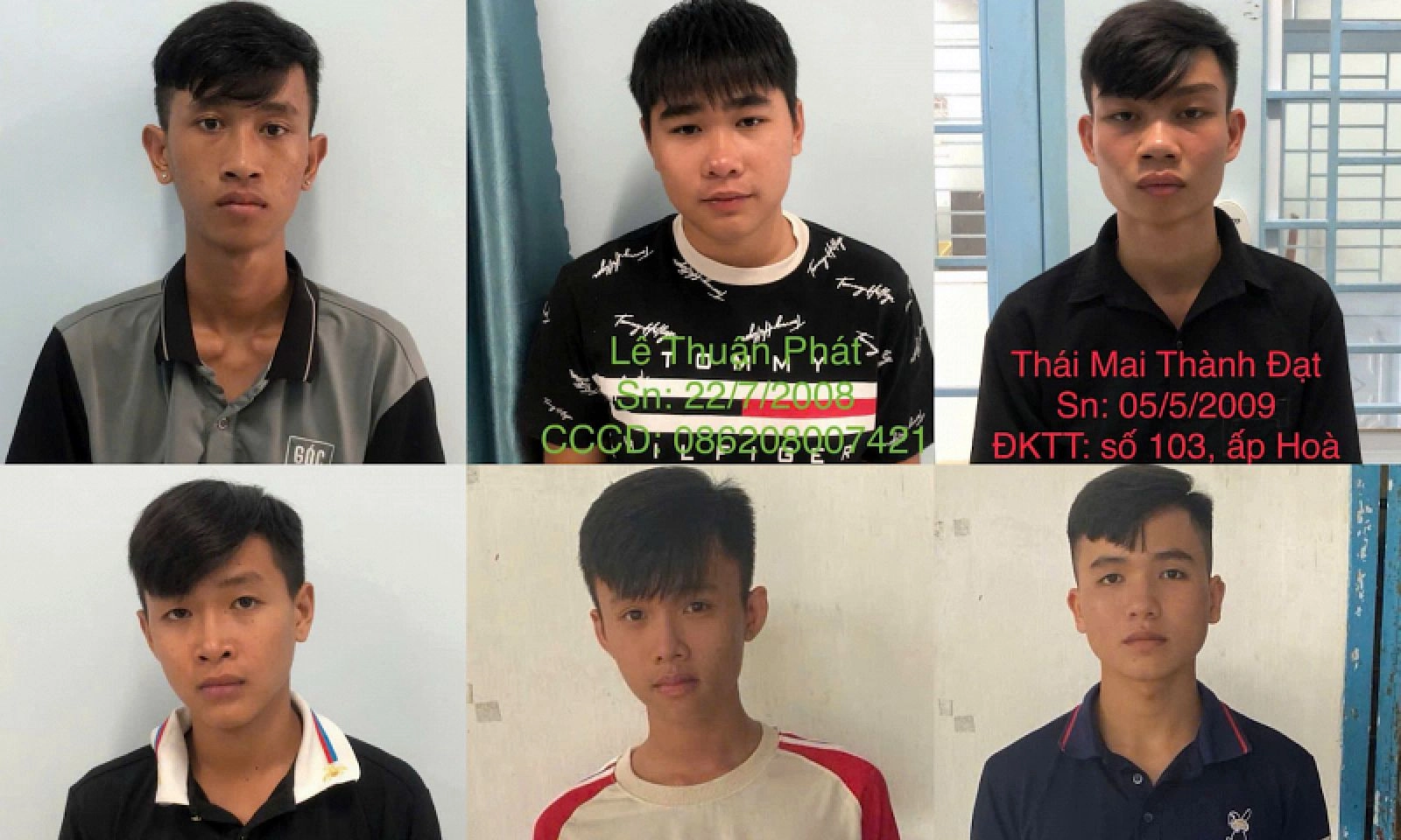 Bắt 6 thiếu niên cướp tiền của nam thanh niên trong đêm ở khu công nghiệp Hòa Phú