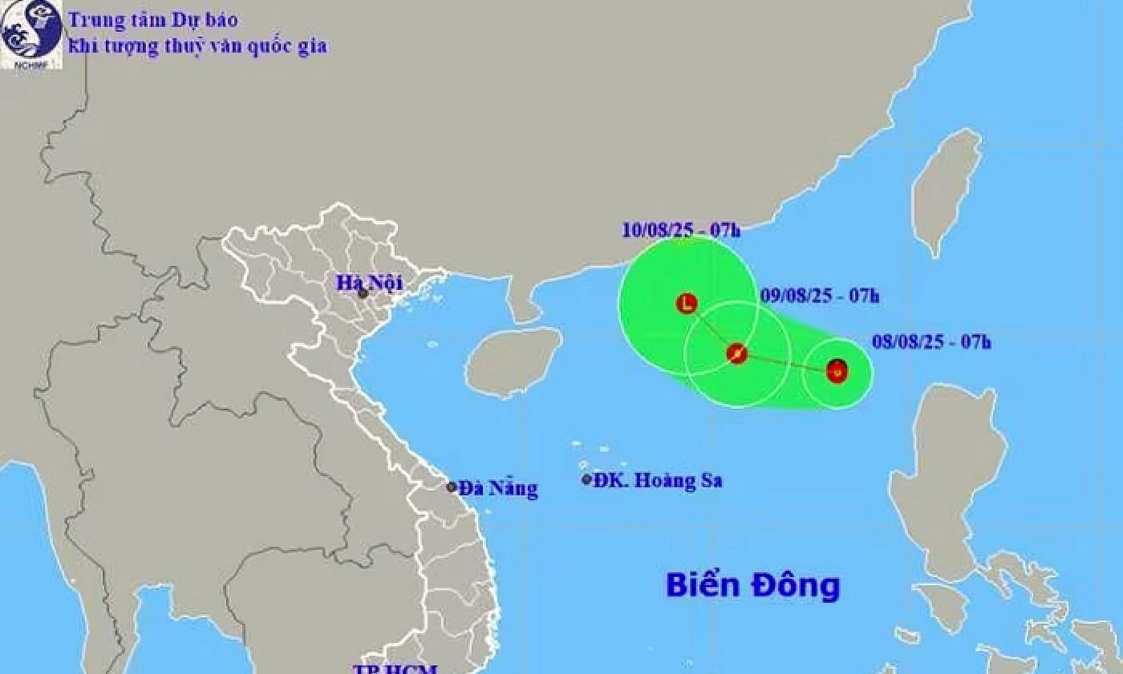 Áp thấp nhiệt đới mạnh cấp 6 giật cấp 8 gây mưa dông, gió mạnh trên biển