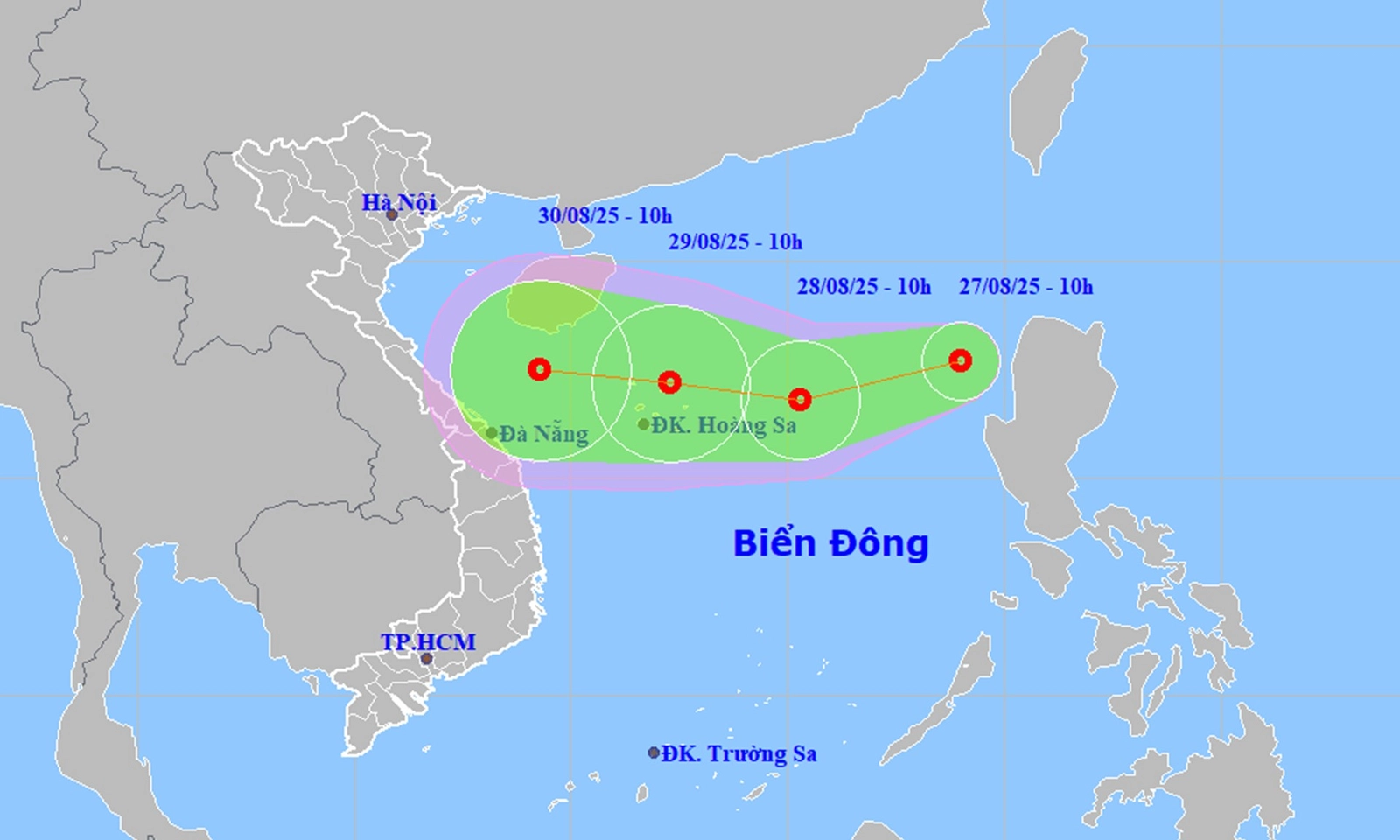 Áp thấp nhiệt đới mạnh cấp 6-7 trên biển Đông, sóng cao 2-4m