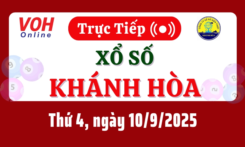 XSKH 10/9 - Kết quả xổ số Khánh Hòa hôm nay thứ 4 ngày 10/9/2025