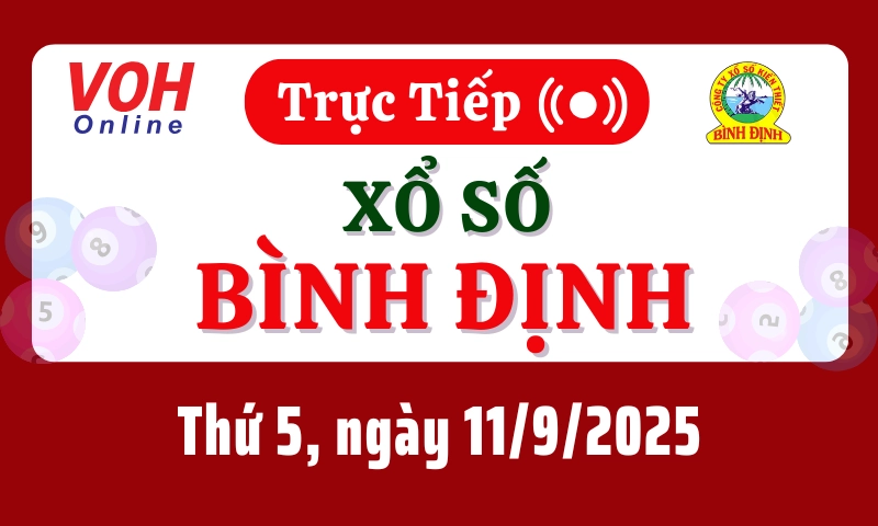 XSBDI 11/9 - Kết quả xổ số Bình Định hôm nay thứ 5 ngày 11/9/2025