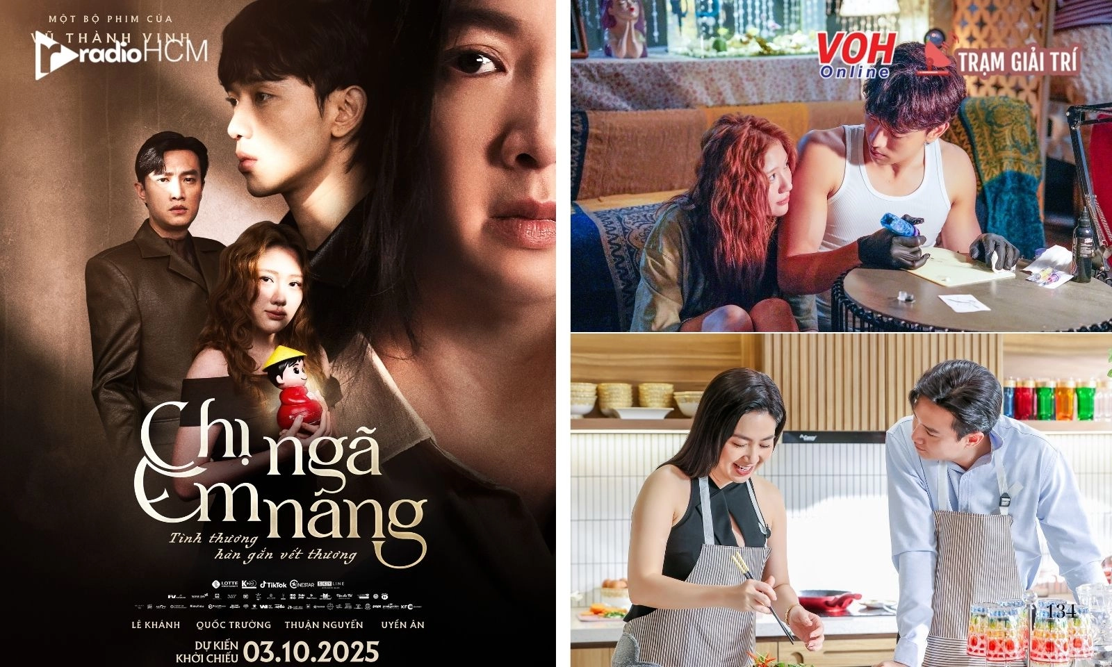 Lê Khánh, Thuận Nguyễn, Uyển Ân và Quốc Trường có phản ứng bòng nổ trong Chị Ngã Em Nâng
