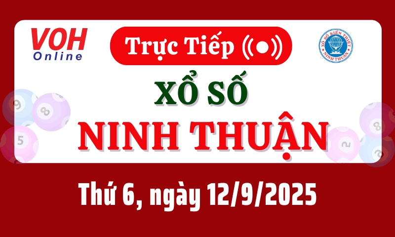 XSNT 12/9 - Kết quả xổ số Ninh Thuận hôm nay thứ 6 ngày 12/9/2025