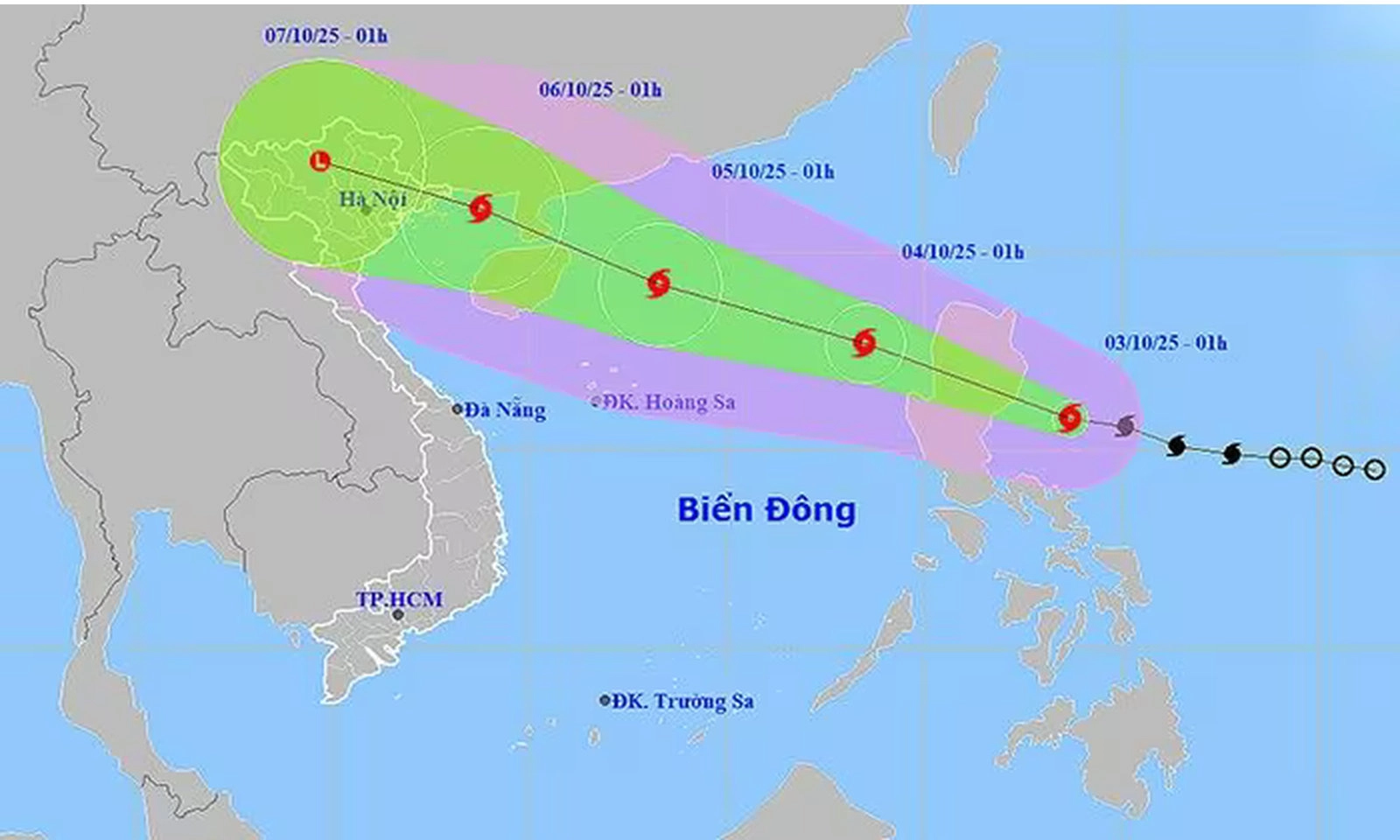 Bão Matmo khả năng mạnh thêm vào ngày 4/10 khi đi vào Bắc Biển Đông