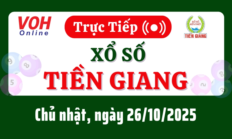 XSTG 26/10 - Kết quả xổ số Tiền Giang hôm nay chủ nhật ngày 26/10/2025