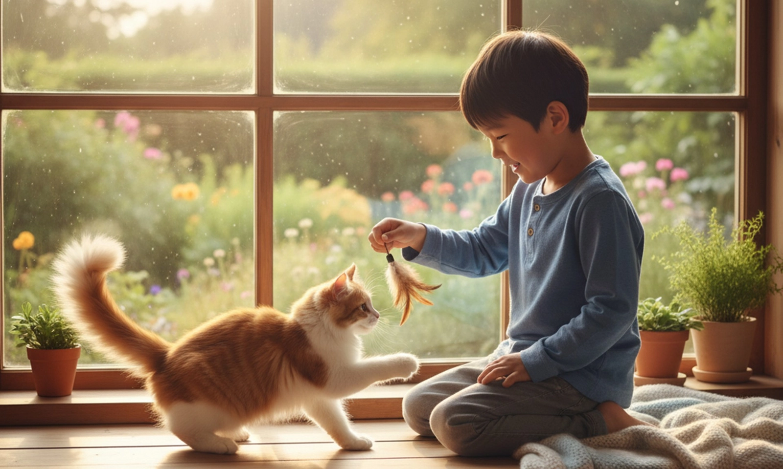 Bé trai bị cào rách kết mạc khi chơi với mèo