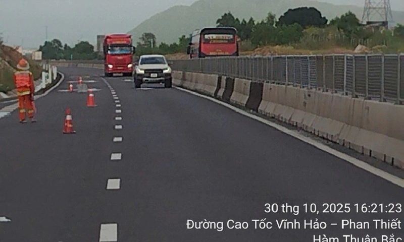 Cao tốc Vĩnh Hảo-Phan Thiết đã thông tuyến trở lại