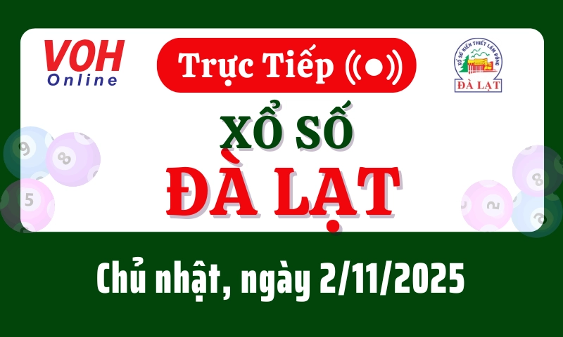 XSDL 2/11 - Kết quả xổ số Đà Lạt hôm nay chủ nhật ngày 2/11/2025
