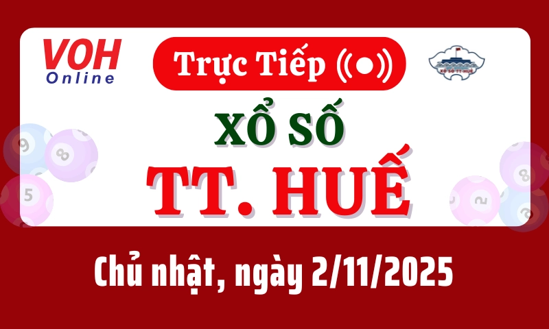 XSTTH 2/11 - Kết quả xổ số Thừa Thiên Huế hôm nay chủ nhật ngày 2/11/2025
