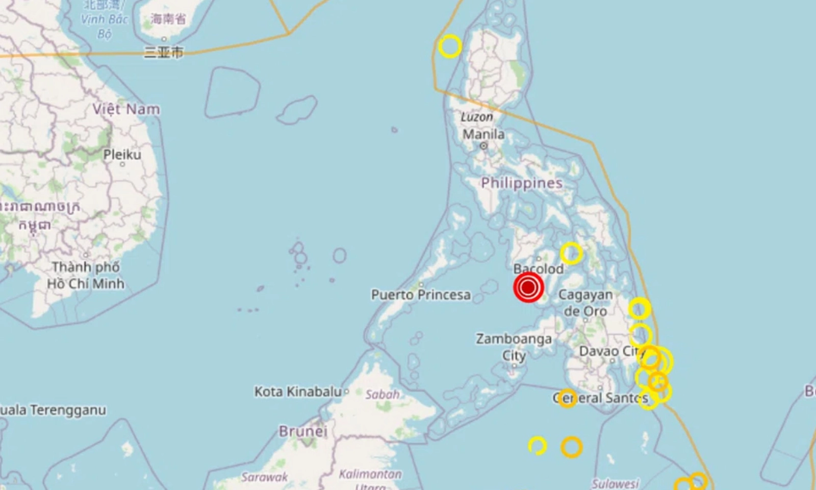 Động đất 5,8 độ richter tại đảo Negros, Philippines