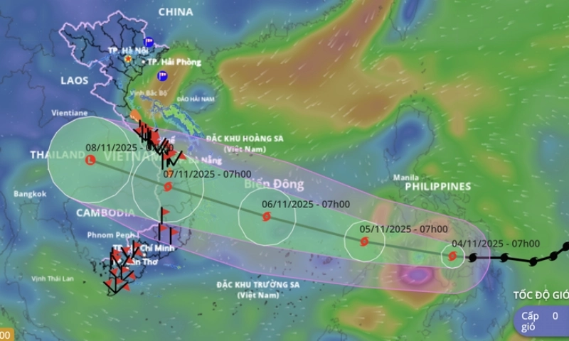 Bão Kalmaegi có thể ảnh hưởng Đà Nẵng – Khánh Hòa từ tối 6/11 
