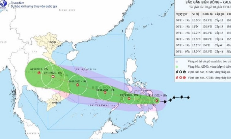 Bão Kalmaegi tiến vào Biển Đông, cảnh báo gió mạnh, sóng lớn 
