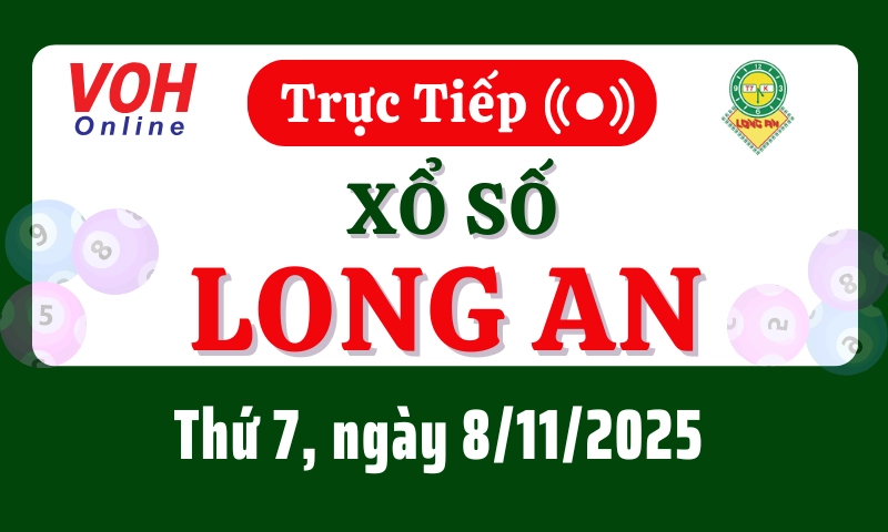 XSLA 8/11 - Kết quả xổ số Long An hôm nay thứ 7 ngày 8/11/2025
