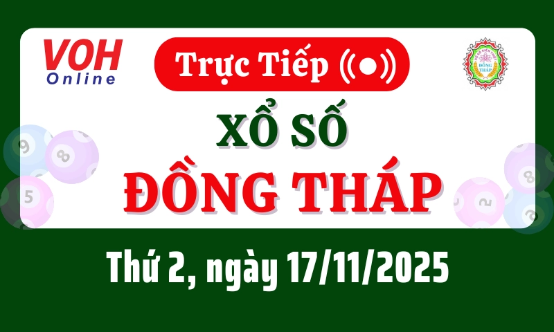 XSDT 17/11 - Kết quả xổ số Đồng Tháp hôm nay thứ 2 ngày 17/11/2025
