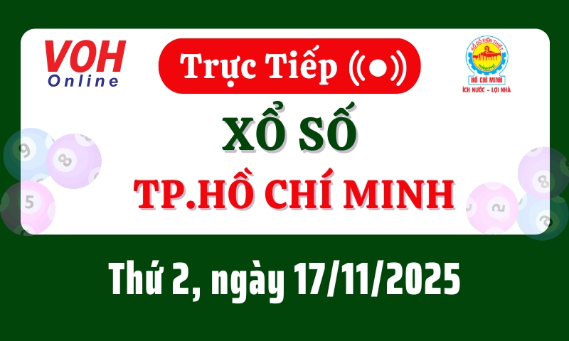 XSHCM 17/11 - Kết quả xổ số TP.HCM hôm nay thứ 2 ngày 17/11/2025
