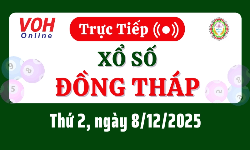 XSDT 8/12 - Kết quả xổ số Đồng Tháp hôm nay thứ 2 ngày 8/12/2025
