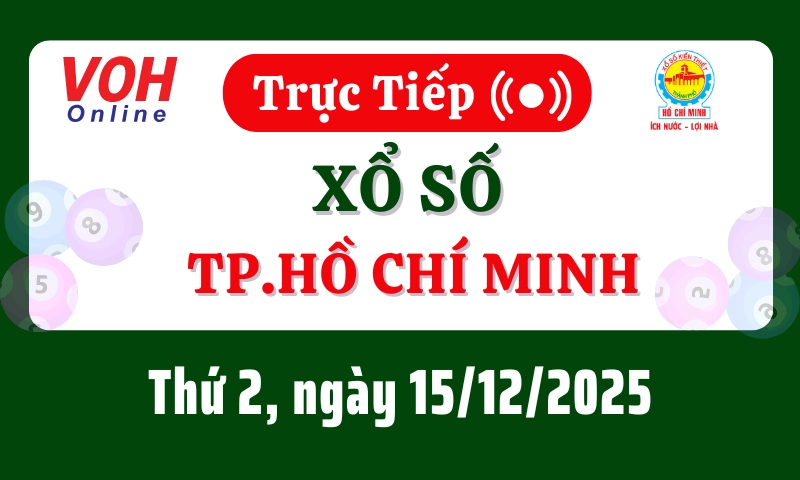 XSHCM 15/12 - Kết quả xổ số TP.HCM hôm nay thứ 2 ngày 15/12/2025