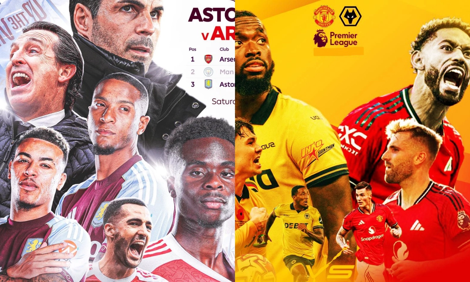 Lịch thi đấu Ngoại hạng Anh vòng 19: Arsenal vs Aston Villa | MU vs Wolves