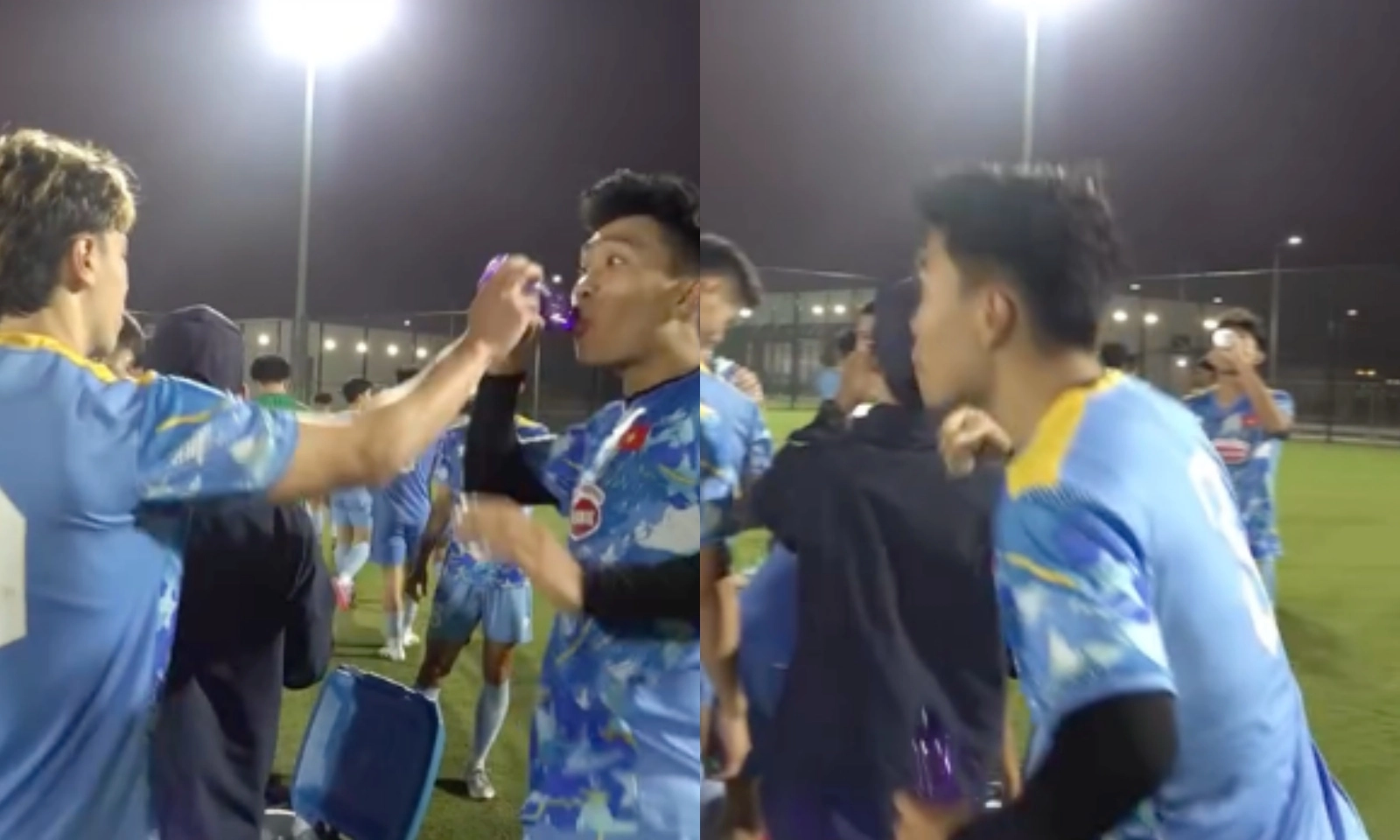 Viktor Lê troll đồng đội U23 Việt Nam giương nắm đấm doạ chạy