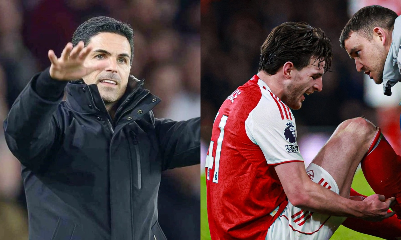 Arteta báo tin bất ngờ về chấn thương đầu gối của Rice