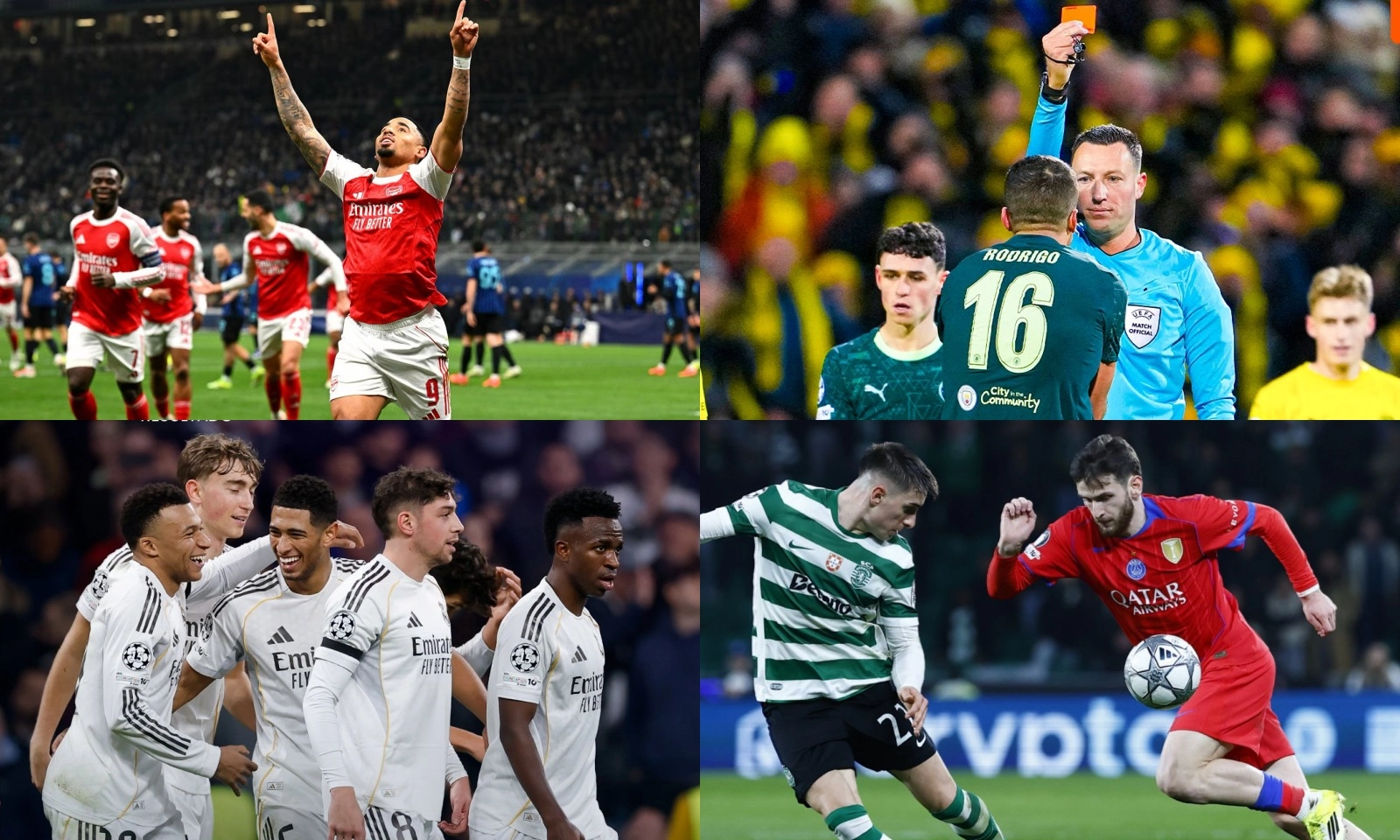 Kết quả Champions League hôm nay: Arsenal thăng hoa cùng Real Madrid | Cú sốc kép Man City và PSG