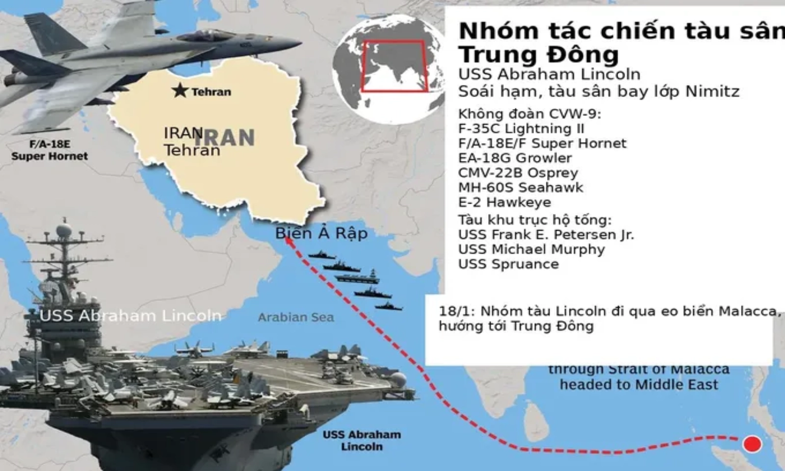 Lực lượng Mỹ áp sát Iran, Trung Đông gia tăng lo ngại xung đột