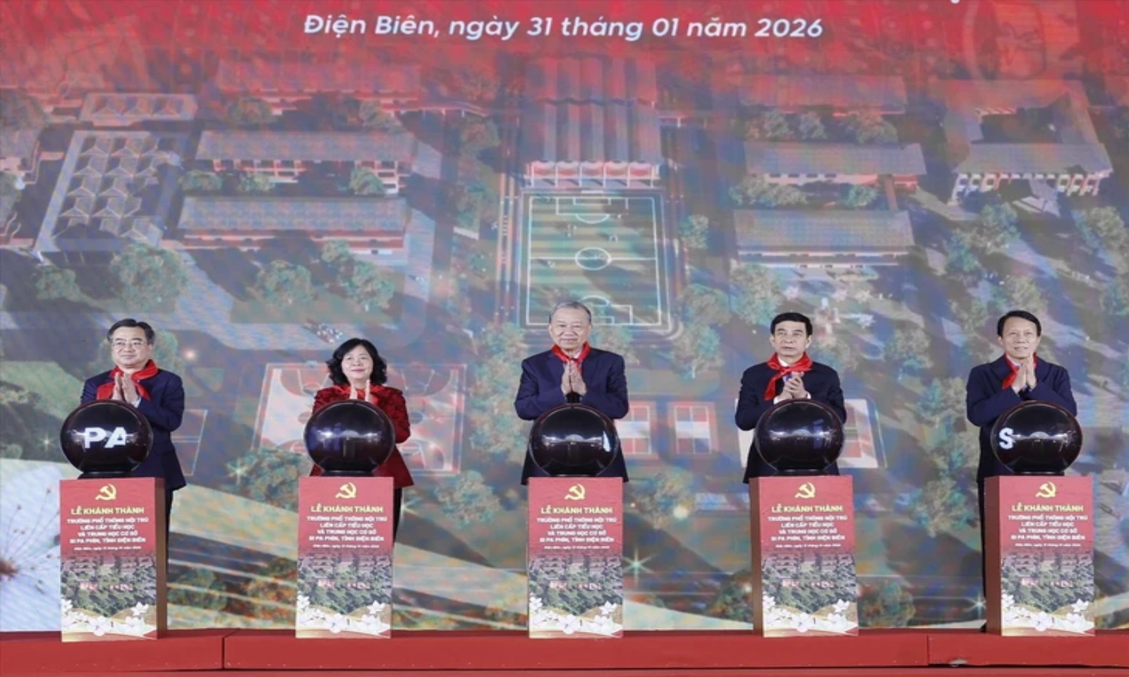 Tổng Bí thư Tô Lâm dự khánh thành trường nội trú hiện đại nhất vùng biên giới