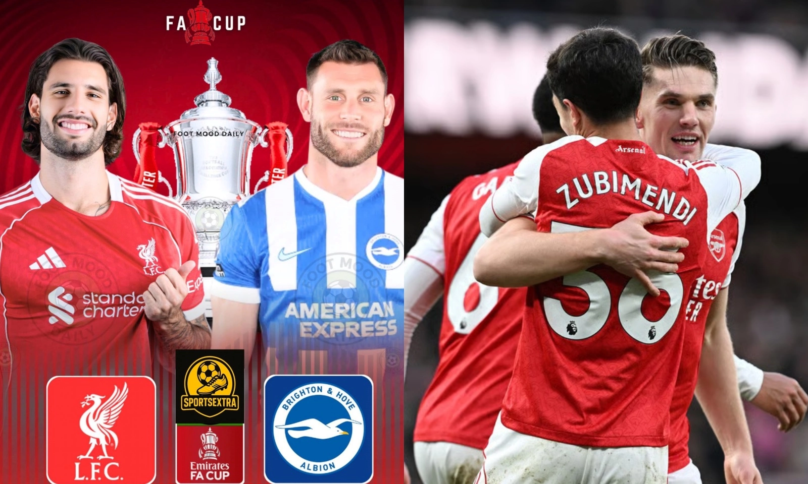 Lịch thi đấu FA Cup vòng 4: Liverpool vs Brighton | Arsenal vs Wigan