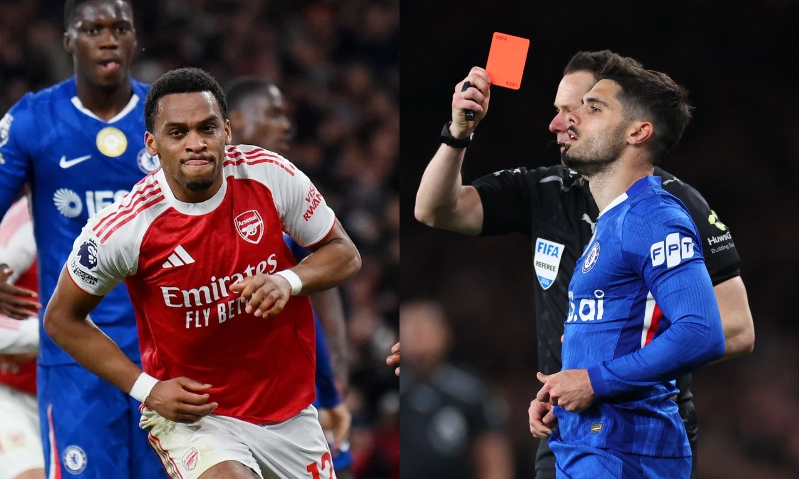 Hỗn chiến trên không tại Emirates, Arsenal khuất phục 10 người Chelsea